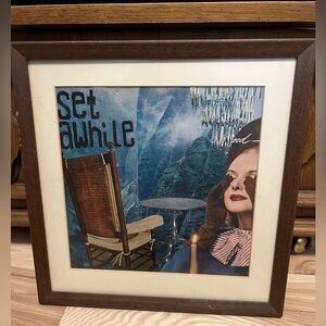 Vintage Collage Original Art in Wooden Frame